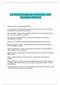 US History Regents Prep Exam with Complete Solution