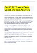 CAISS 2022 Neck Exam Questions and Answers