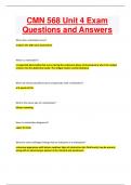 CMN 568 Unit 4 Exam Questions and Answers