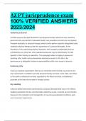 AZ PT jurisprudence exam 100% VERIFIED ANSWERS  2023/2024