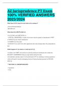 AZ Jurisprudence PT Exam 100% VERIFIED ANSWERS  2023/2024