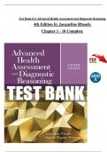 TEST BANK For Advanced Health Assessment and Diagnostic Reasoning, 4th Edition by Jacqueline Rhoads, Verified Chapters 1 - 18, Complete Newest Version