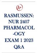  Rasmussen NUR2407 Pharmacology Exam 1 / NUR 2407 Pharmacology Exam 1 Latest Updated 2022 / 2023