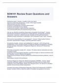 SON101 Review Exam Questions and Answers Graded A