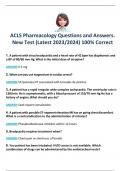 ACLS Pharmacology Questions and Answers. New Test (Latest 2023/2024) 100% Correct