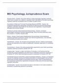 MO Psychology Jurisprudence Exam Questions with correct Answers