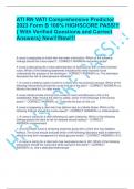 ATI RN VATI Comprehensive Predictor 2023 Form B 100% HIGHSCORE PASS!!! { With Verified Questions and Correct Answers} New!!!New!!!