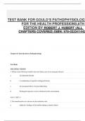 TEST BANK FOR GOULD’S PATHOPHYSIOLOGY FOR THE HEALTH PROFESSIONS,6TH  EDITION BY ROBERT J. HUBERT (ALL  CHAPTERS COVERED) ISBN: 978-0323414425