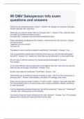 WI DMV Salesperson Info exam questions and answers-Graded A