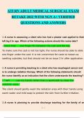 ATI RN ADULT MEDICAL SURGICAL EXAM RETAKE 2022 WITH NGN A+ VERIFIED QUESTIONS AND ANSWERS