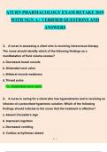 ATI RN PHARMACOLOGY EXAM RETAKE 2019 WITH NGN A+ VERIFIED QUESTIONS AND ANSWERS