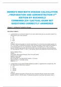 HENKE’S MED-MATH DOSAGE CALCULATION  , PREPARATION AND ADMINISTRATION 9TH EDITION BY BUCHHOLZ COMBINED {CH 1}ACTUAL EXAM SET  QUESTIONS CORRECTLY ANSWERED