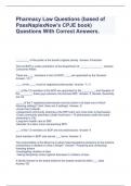 Pharmacy Law Questions (based of PassNaplexNow's CPJE book) Questions With Correct Answers.