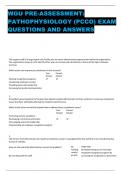 WGU PRE-ASSESSMENT:  PATHOPHYSIOLOGY (PCCO) EXAM  QUESTIONS AND ANSWER