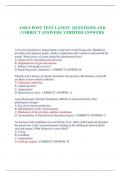 AMLS POST TEST (3 LATEST VERSIONS )2023-2024 REAL EXAM 150 QUESTIONS AND CORRECT ANSWERS /ADVANCED MEDICAL LIFE SUPPORT, AMLS PRETEST EXAM(AGRADE) VERSION A What condition is most likely to cause respiratory acidosis? - ANSWER- In larger doses narcotics i