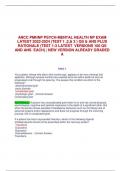 ANCC PMHNP PSYCH-MENTAL HEALTH NP EXAM LATEST 2022-2024 (TEST 1 ,2,& 3 ) QS & ANS PLUS RATIONALE (TEST 1-3 LATEST VERSIONS 100 QS AND ANS EACH) | NEW VERSION ALREADY GRADED A TEST 1 Your patient, whose wife died a few months ago, appears to be very unkemp