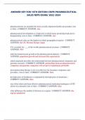 ANSWER KEY FOR 16TH EDITION CNPR PHARMACEUTICAL SALES REPS EXAM/ 2022-2024 pharmaceuticals are arguably the most socially important health care product. true or false - CORRECT ANSWER- true pharmaceutical development is a high risk in which many promising