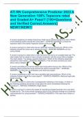 ATI RN Comprehensive Predictor 2023 A New Generation 100% Topscore rated and Graded A+ Pass!!! [150+Questions and Verified Correct Answers] NEW!!!NEW!!!