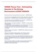 CERAD Theory Test - Anticipating  Hazards In The Driving  Environment LATEST UPDATE