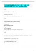 MICROBIOLOGY EXAM 1 (CH. 1, 2, 4, 6) WITH COMPLETE SOLUTIONS 100% 