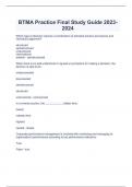 BTMA Practice Final Study Guide 2023-2024