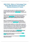 WGU D333 - Ethics in Technology Final Exam 2024 Questions and Correct Detailed Answers| A+ Grade