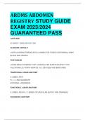 ARDMS ABDOMEN REGISTRY STUDY GUIDE  EXAM 2023/2024  GUARANTEED PASS