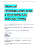 Advanced  Pathophysiology Exam  3 QUESTIONS AND  100% SOLUTIONS 