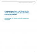 ATI Pharmacology Proctored Exam  (Complete Solution With Correct Answers) Pharmacology For Nursing Practice (Chamberlain University)