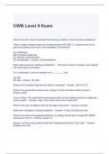 CWB Level II Exam Questions and Answers