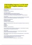 CWB Welding Inspector Level 2 Study Guide With Complete Solutions Latest Graded A+