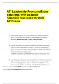 ATI Leadership Proctored Exam solutions, with updated complete resources for 2023 ATI Exams