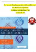 TEST BANK For Tietz Fundamentals of Clinical Chemistry and Molecular Diagnostics, 8th Edition by Nader Rifai, Verified Chapters 1 - 49, Complete Newest Version