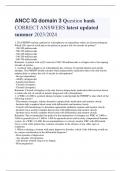 ANCC IQ domain 3 Question bank  CORRECT ANSWERS latest updated summer 2023/2024 