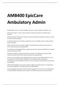 AMB400 EpicCare  Ambulatory Admin  100% CORRECT ANSWERS