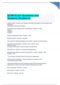 SCRN Exam Questions and Answers (Graded A) Complete solution