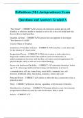 Definitions (MA Jurisprudence) Exam Questions and Answers Graded A