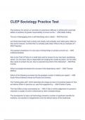 Test Bank for CLEP in Sociology |Latest Updated Study Guide (A+ GRADED 100% VERIFIED)