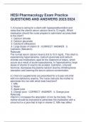 HESI Pharmacology Exam Practice QUESTIONS AND ANSWERS 2023/2024