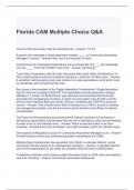 Florida CAM Multiple Choice Q&A-Graded A