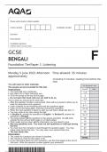 AQA  GCSE BENGALI Foundation Tier	Paper 1 Listening  Monday 5 June 2023