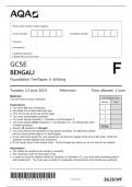 AQA   GCSE BENGALI Foundation Tier	Paper 4 Writing  Tuesday 13 June 2023