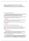 NR599 MIDTERM STUDY GUIDE INFORMATICS 2023/2024 GRADED A