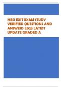 HESI EXIT EXAM STUDY  VERIFIED QUESTIONS AND  ANSWERS 2023 LATEST  UPDATE GRADED A 