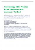 Gerontology HESI Practice Exam Questions With  Answers | Verified