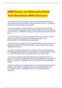 HESI-Focus on Maternity Exam Test Questions With Answers