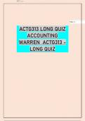 ACTG313 LONG QUIZ ACCOUNTING WARREN ACTG313 -LONG QUIZ .