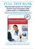 Pharmacotherapeutics for Advanced Practice Nurse Prescribers 5th Edition by Teri Moser Woo & Marylou V. Robinson ISBN 9780803669260-Test Bank