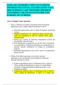 NURS 120: INTRODUCTION TO NURSING INFORMATICS FINAL EXAMINATION FALL 2010 NURSING CASE WESTERN RESERVE UNIVERSITY FRANCES PAYNE BOLTON SCHOOL OF NURSING 