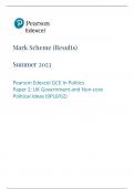 Edexcel a level politics paper 2 mark scheme june 2023